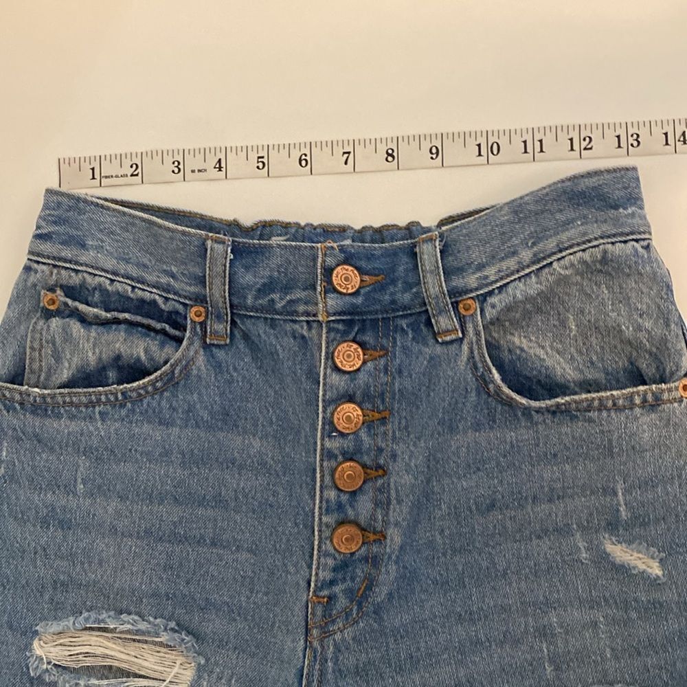 Free People Distressed High Waist Straight Leg Jeans Size 27 - Picture 11 of 14